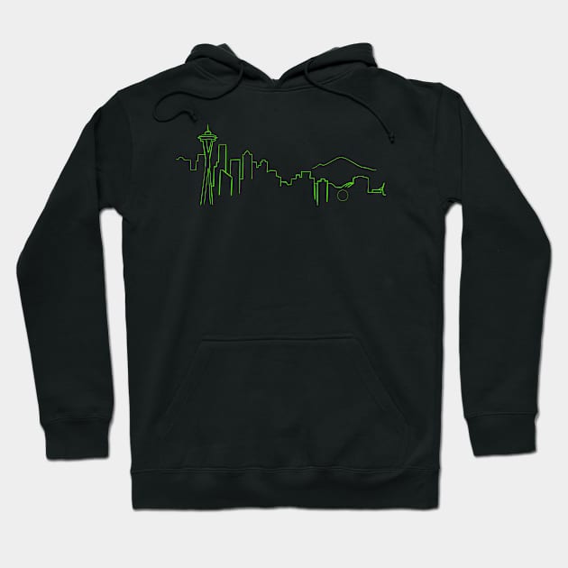 Seattle skyline Hoodie by WelshDesigns